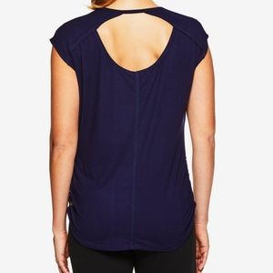 Gaiam Back cutout knit workout top